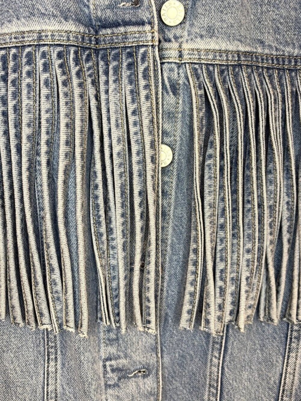 NWT RAILS Denim Jacket Women's S Rodeo Fringe Oversized Trucker Western - Picture 6 of 15